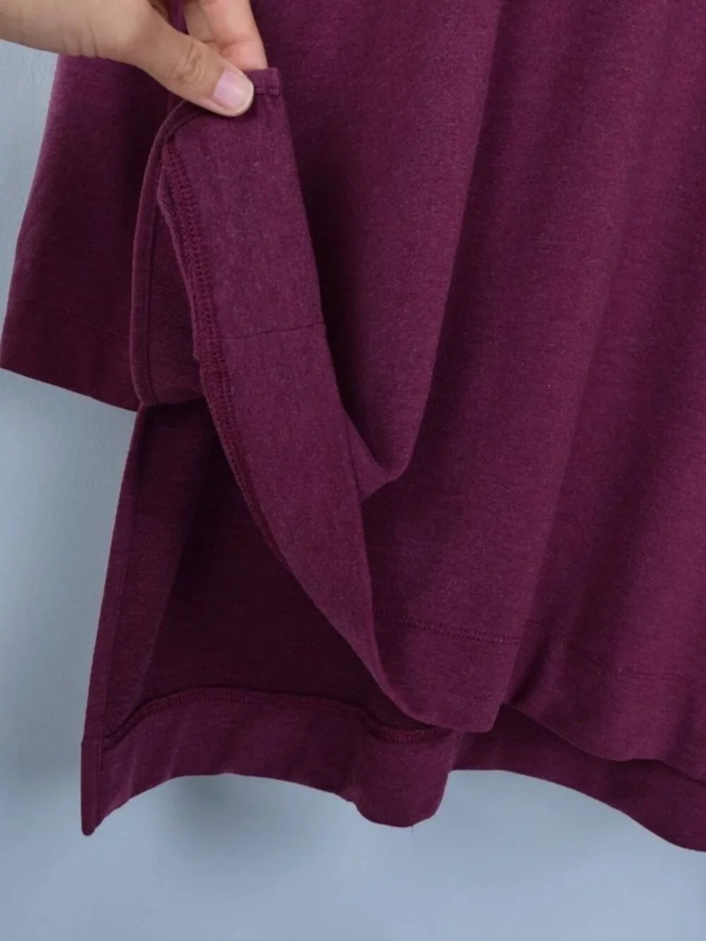 J. JILL LUXE TENCEL PURE JILL MAROON PURPLE V-NECK SWEATSHIRT TUNIC TOP - Picture 5 of 8